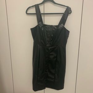 Leather black dress